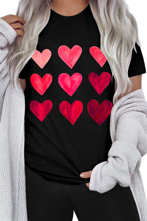 Camiseta con estampado de corazón y lentejuelas