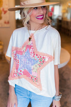 White Star Patchwork Loose T-shirt