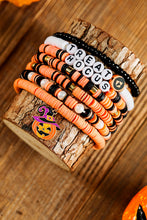 Orange TREAT HOCUS Halloween Pumpkin Beaded Multilayered Bracelet