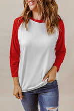 Color Block Raglan Sleeve Pullover Top