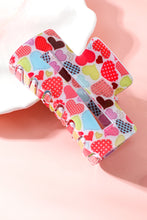 Racing Red Valentines Heart Print Hollow Out Square Hair Claw Clip