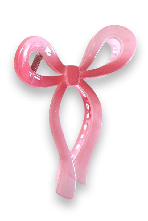 Pink Long Tail Bow Knot Shape Claw Clip