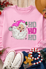 Pink Santa Claus HO HO HO Christmas Graphic Sweatshirt