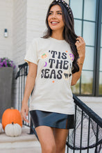 White Halloween Slogan Pumpkin Ghost Crewneck Graphic Tee