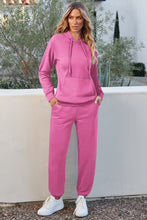 Bonbon Solid Color Fleece Lined Drawstring Hoodie with Pocket