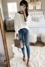 Brown Long Sleeve Cutout Shoulder Relaxed Sweater