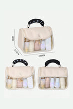 Beige TASTY Print Handle Inside Pocket Clear Makeup Bag