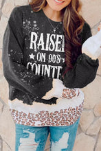 Snowy Christmas Graphic Leopard Bleached Sweatshirt