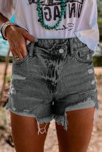 Shorts vaqueros de talle alto con cintura cruzada 