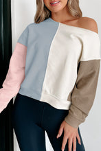 Multicolour Colorblock Dolman Sleeve Sweatshirt