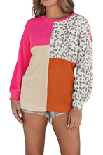 Patchwork Color Block Ribbed Long Sleeve Top