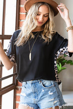 Leopard Splicing O-neck Short Sleeve T Shirt