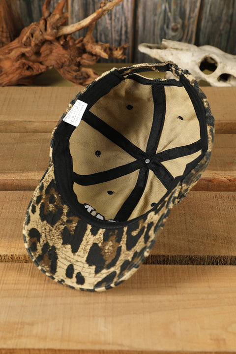 Gorra de béisbol de leopardo bordada MAMA