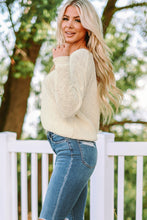 Beige V Neck Wrap Backless Knit Sweater