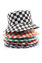 Black Reversible Checkered Bucket Hat