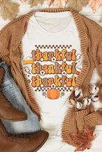 Khaki thankful Crew Neck Thanksgiving Graphic Tee