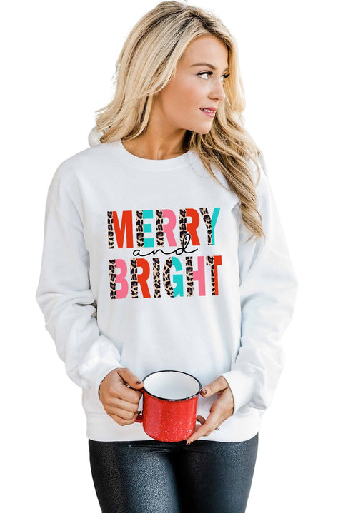 MERRY and BRIGHT Leopard Print Pullover Sweatshirt