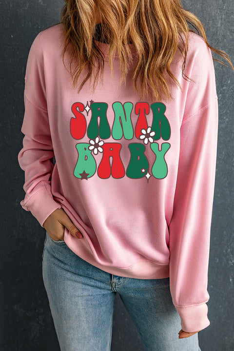 Sudadera rosa con estampado floral dulce de SANTA BABY