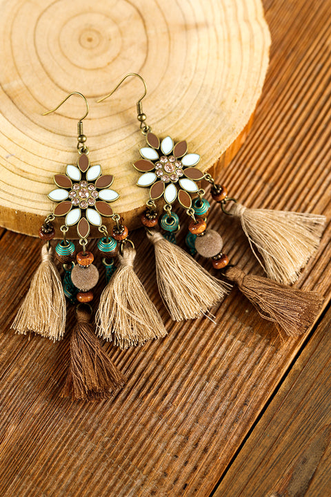 Chestnut Western Tassel Dangle Earrings