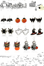 Orange Halloween Pumpkin Face Hook Earrings