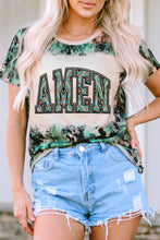 Leopard AMEN Aztec Bleached Print Round Neck T Shirt