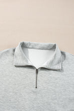 Light Grey Stand Neck Zipped Sweatshirt and Shorts Set