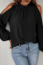 Cold Shoulder Bishop Sleeve Blouse