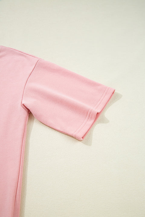 Apricot Pink Half Sleeve T-Shirt & Cargo Sweatpants Set