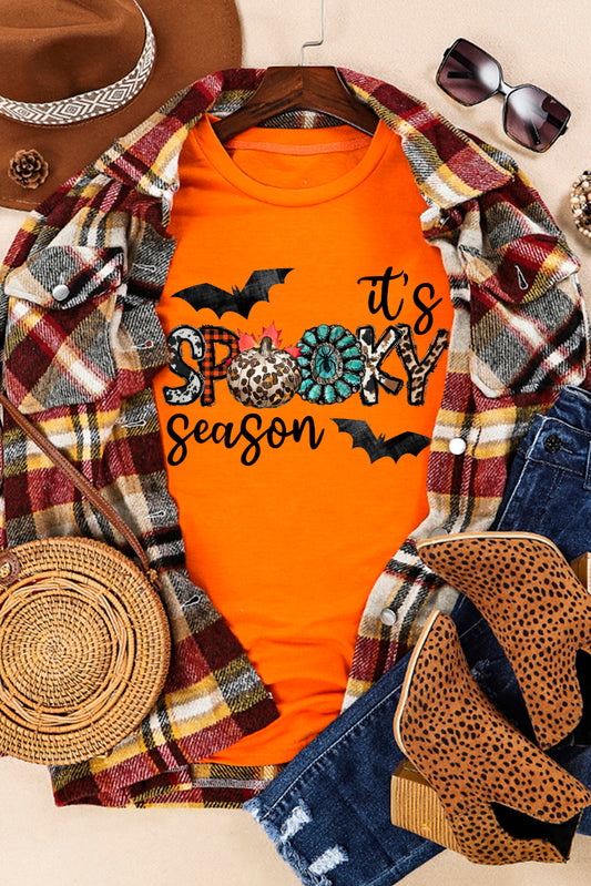 Camiseta de manga corta con estampado gráfico de It's Spooky Season