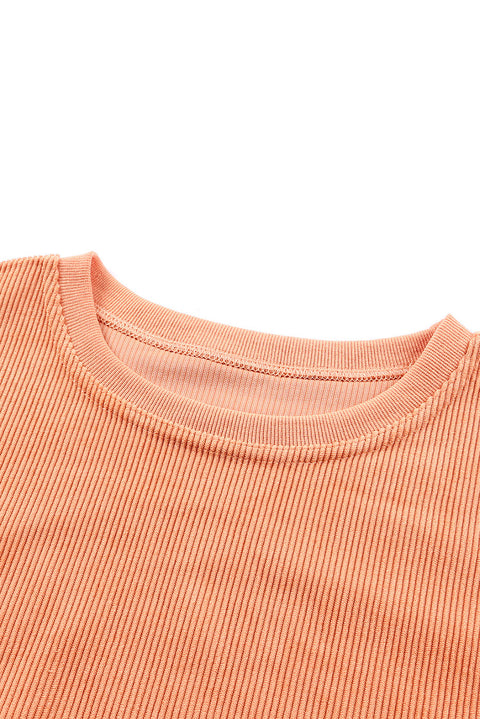 Sudadera oversize con cordón de canalé JOLENE naranja 