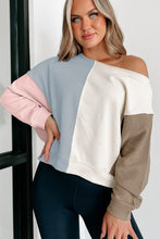 Multicolour Colorblock Dolman Sleeve Sweatshirt