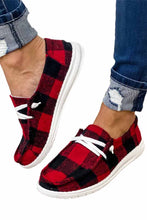 Vintage Plaid Lace Up Flat Shoes