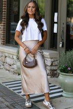 Jet Stream Satin Solid High Waist Maxi Skirt