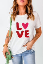 White Heart LOVE Graphic Valentines T Shirt