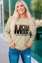 Khaki MOM MODE Leopard Print Long Sleeve Sweatshirt