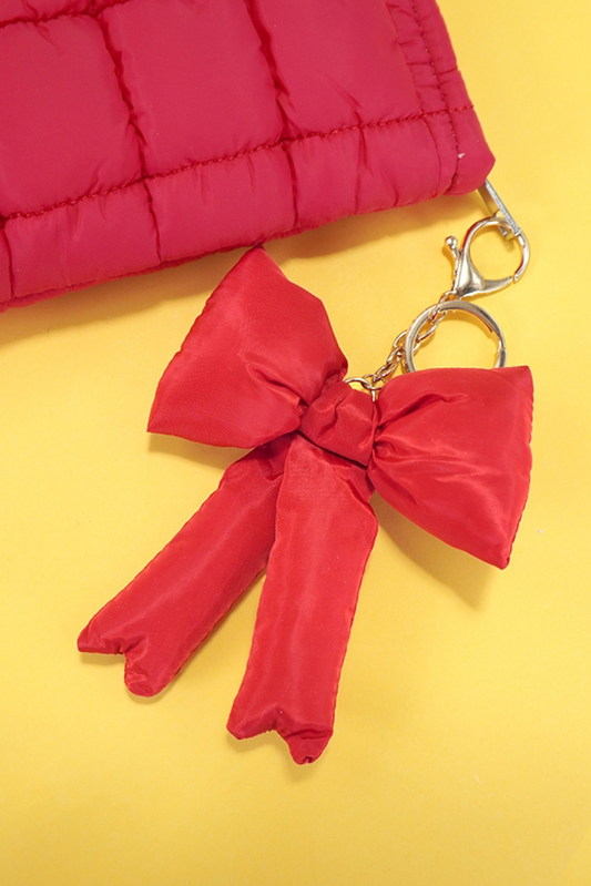 Racing Red Cute 3D Bow Knot Keychain