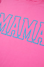 Bright Pink MAMA Letter Graphic Neon T Shirt