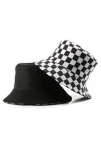 Black Reversible Checkered Bucket Hat