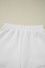 White Textured Half Zip Tank Top Drawstring Shorts Set