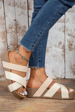 Braided Detail Criss Cross Platform Slippers