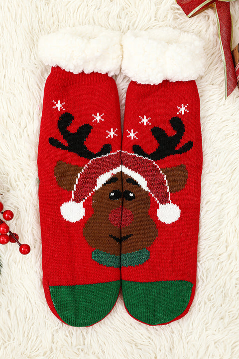 Calcetines térmicos con estampado de árbol de Navidad negro