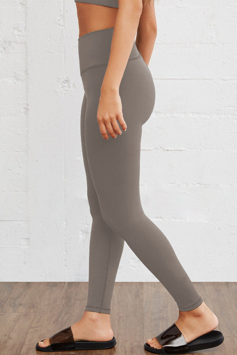 Leggings activos sin costuras con cintura arqueada gris