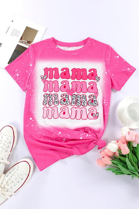 Camiseta teñida anudada con estampado de letras Full of Mama