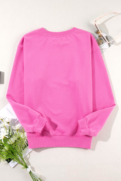 Bonbon Solid Drop Shoulder Terry Sweatshirt