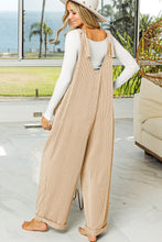 Parchment Corded Tie Straps V Neck Wide Leg Jumpsuit