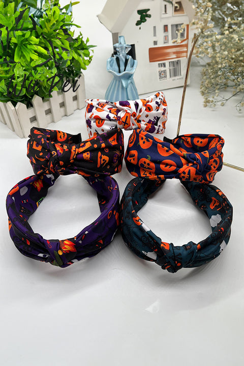 Carrot Halloween Pattern Print Knotted Headband