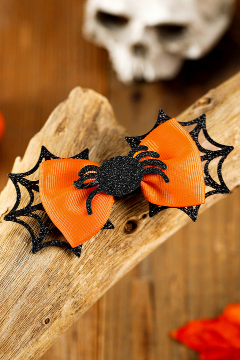 Carrot Spider Web Bowknot Halloween Hair Clip