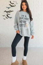 Gray I'M A NIGHTMARE BEFORE COFFEE Graphic Crewneck Sweatshirt