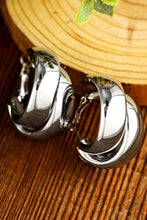 Silvery Layered Hoop Studded Earrings