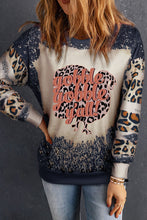 Black Gobble Gobble Yall Bleached Leopard Pullover Sweatshirt